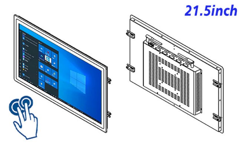 21.5 inch open frame industrial grade computer touch screen