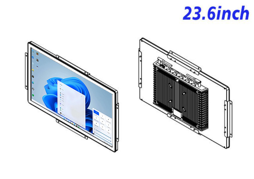 23.6 inch Flush mount industrial grade computer screen