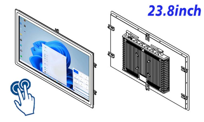 23.8 inch Embedded computer touch screen cost