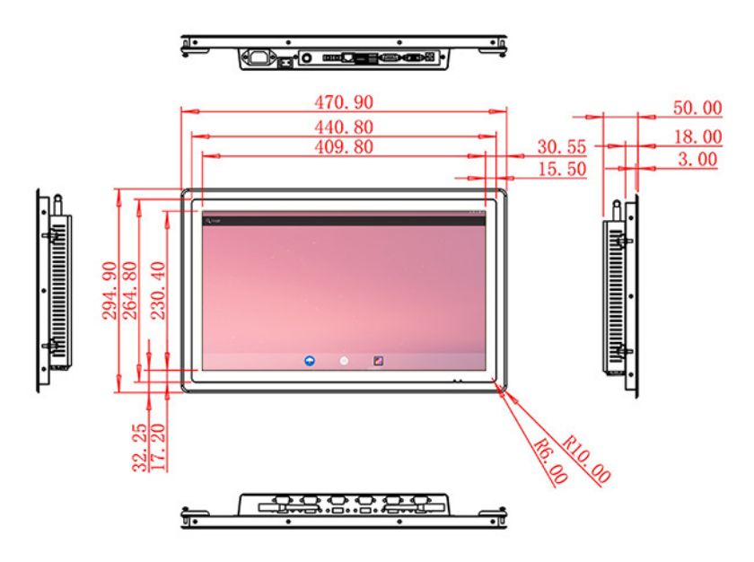 Flush mount Android touch LCD Display