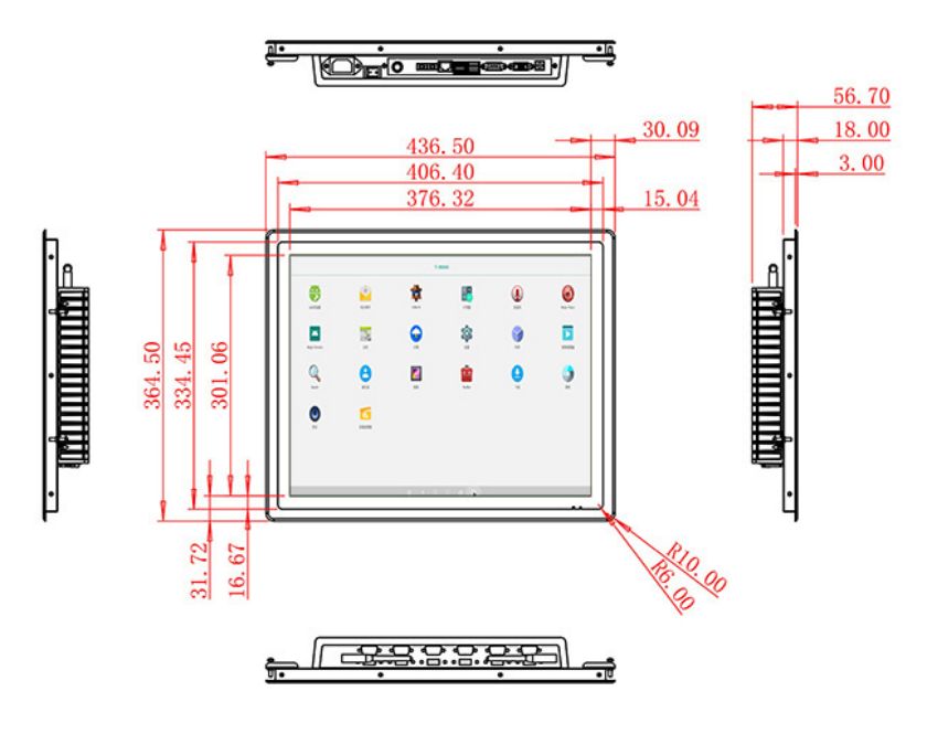 Flush mount industrial grade Android touch LCD Display