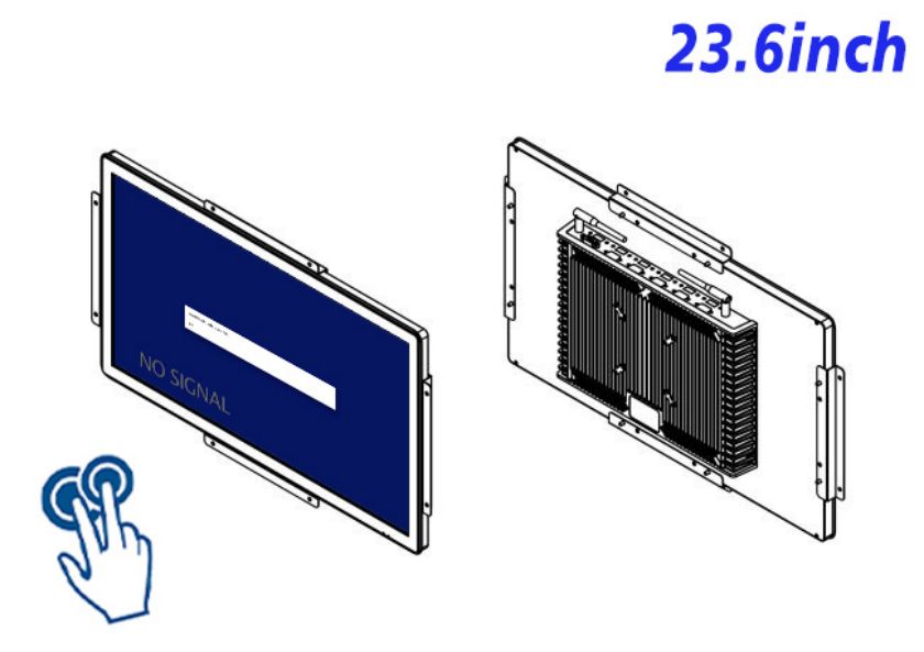 Flush mount industrial grade PCAP Touchscreen lcd monitor