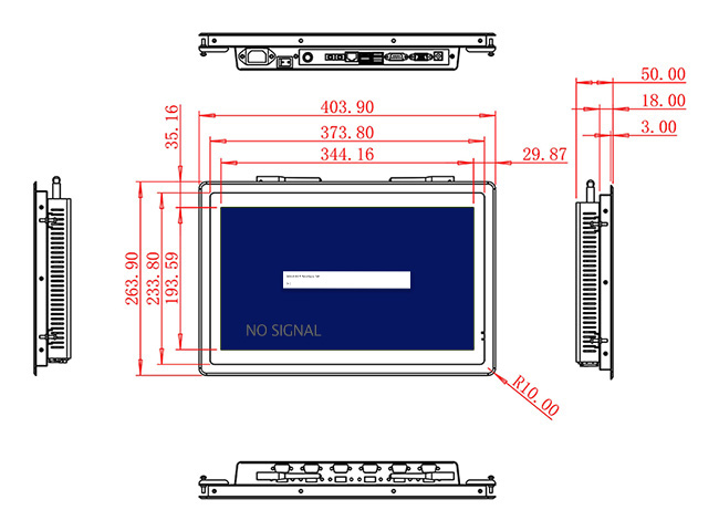 Flush mount industrial grade lcd monitor