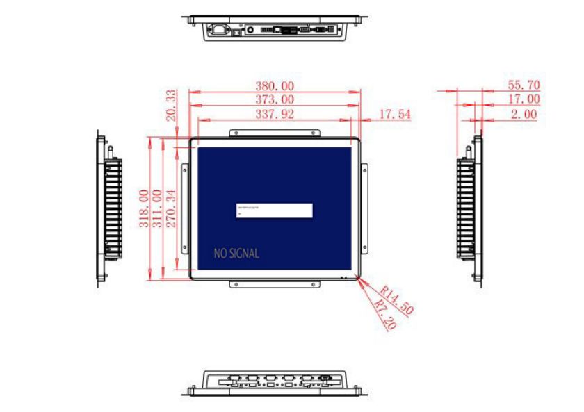 inch Embedded lcd monitor