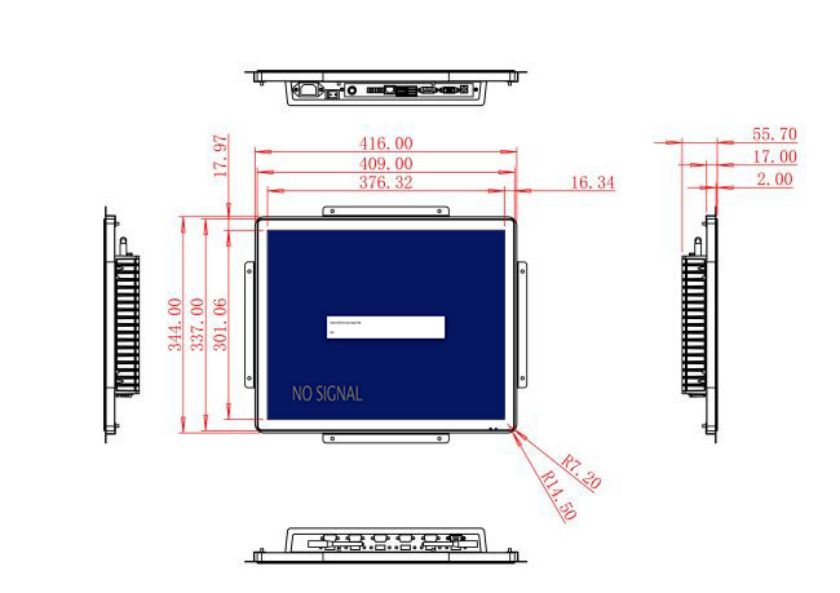 inch Embedded lcd monitor