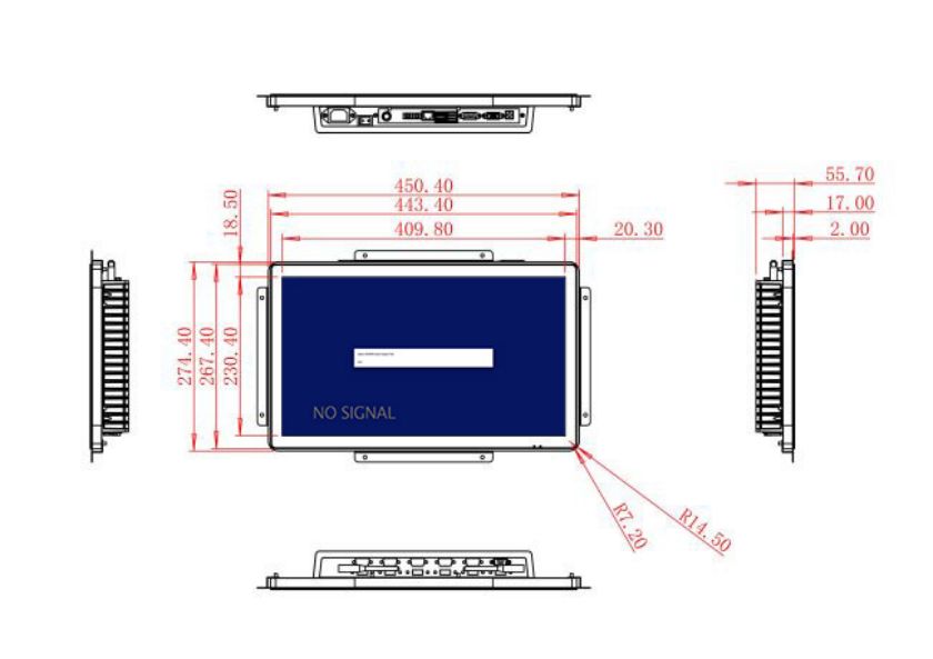 inch Embedded lcd monitor price inch open frame lcd monitor price