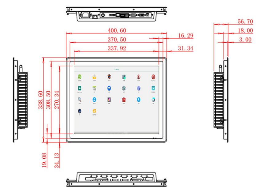 inch Flush mount industrial grade Android LCD Display