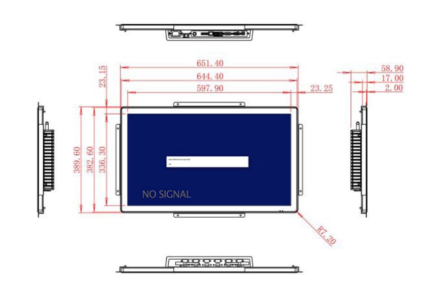 inch Flush mount industrial grade lcd monitor