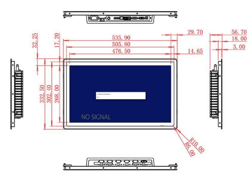 inch open frame industrial grade lcd monitor