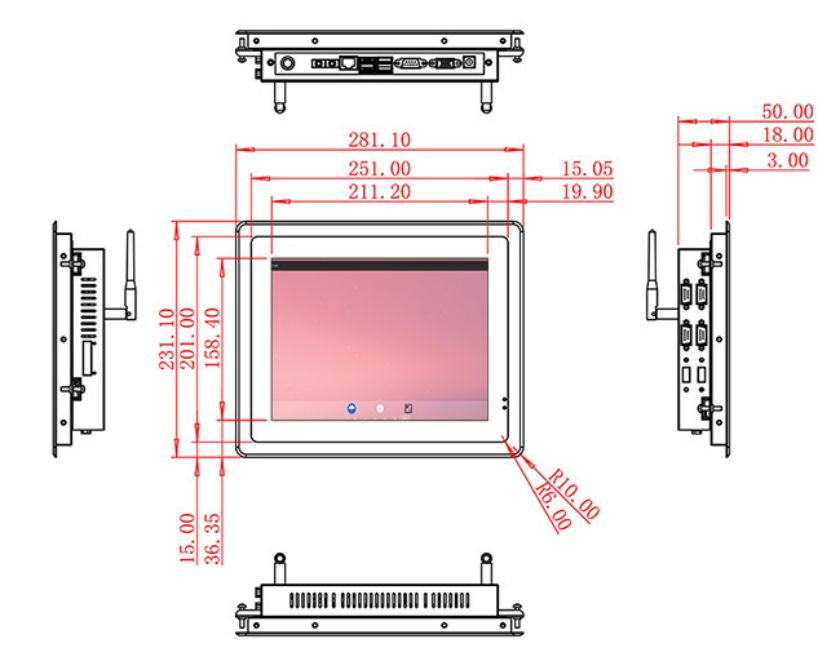 open frame Android touch LCD Display