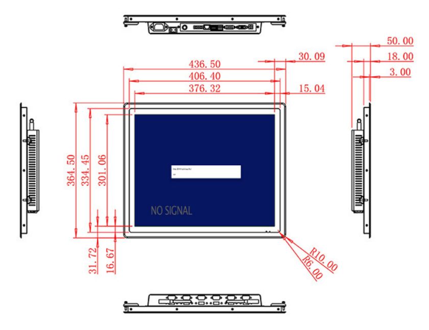 open frame industrial grade lcd monitor