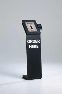 Large screen self ordering kiosk with a clear digital menu
